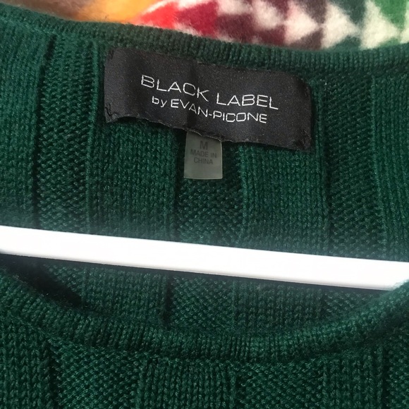 Evan Picone Black Label Green Cable Knit Dress Size Medium - Picture 6 of 6